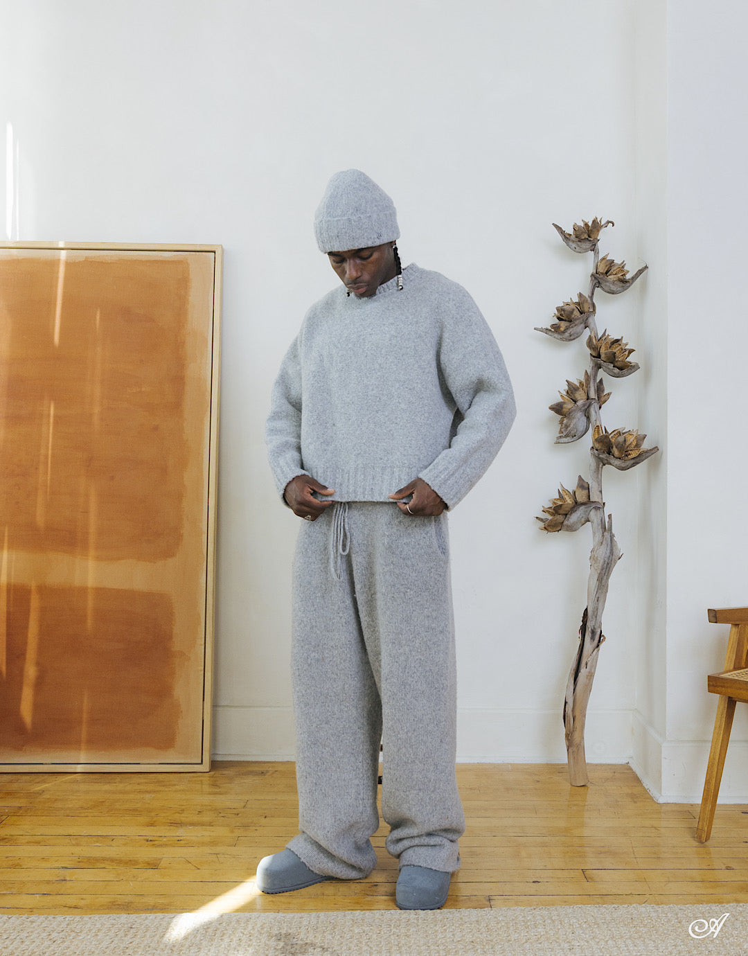 Heritage Knit Crewneck In Ash