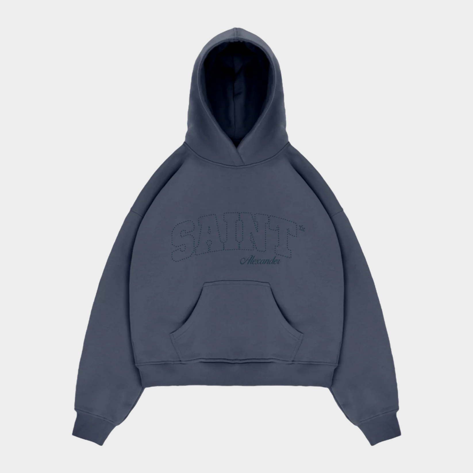 Chain Stitch Hoodie In Chalk Blue – SAINT ALEXANDER Chain Stitch Hoodie In Chalk Blue – SAINT ALEXANDER