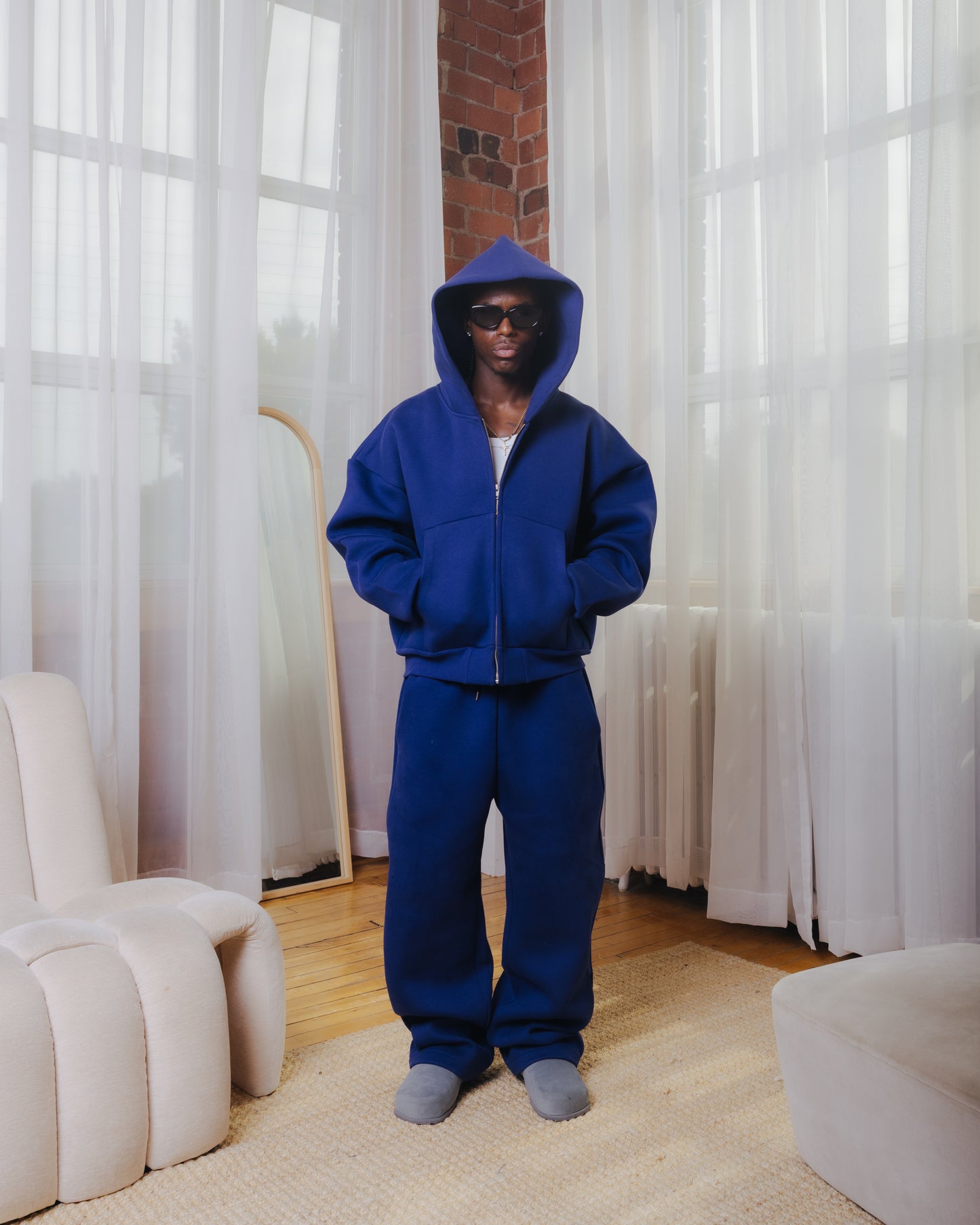 CL V2 Zip Hoodie In Navy